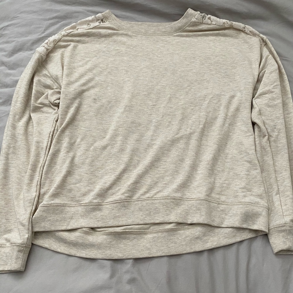 Aeropostale cream sweater with mesh flowery back